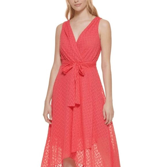 Tommy Hilfiger Women's Surplice Midi Dress - Geranium 8 - Picture 1 of 5